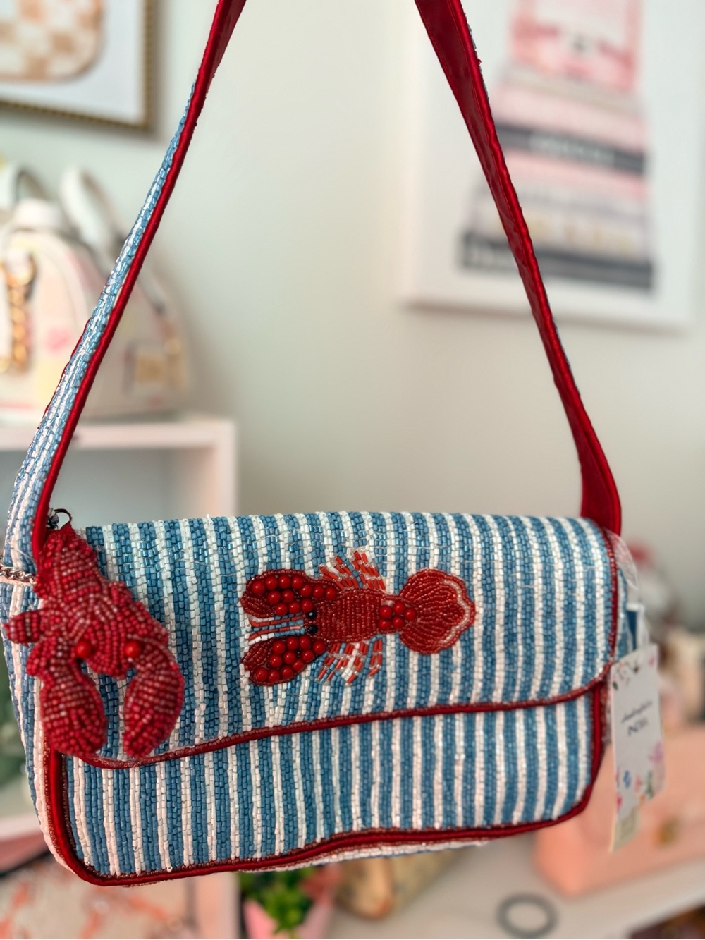 Lobster beaded bag NWT